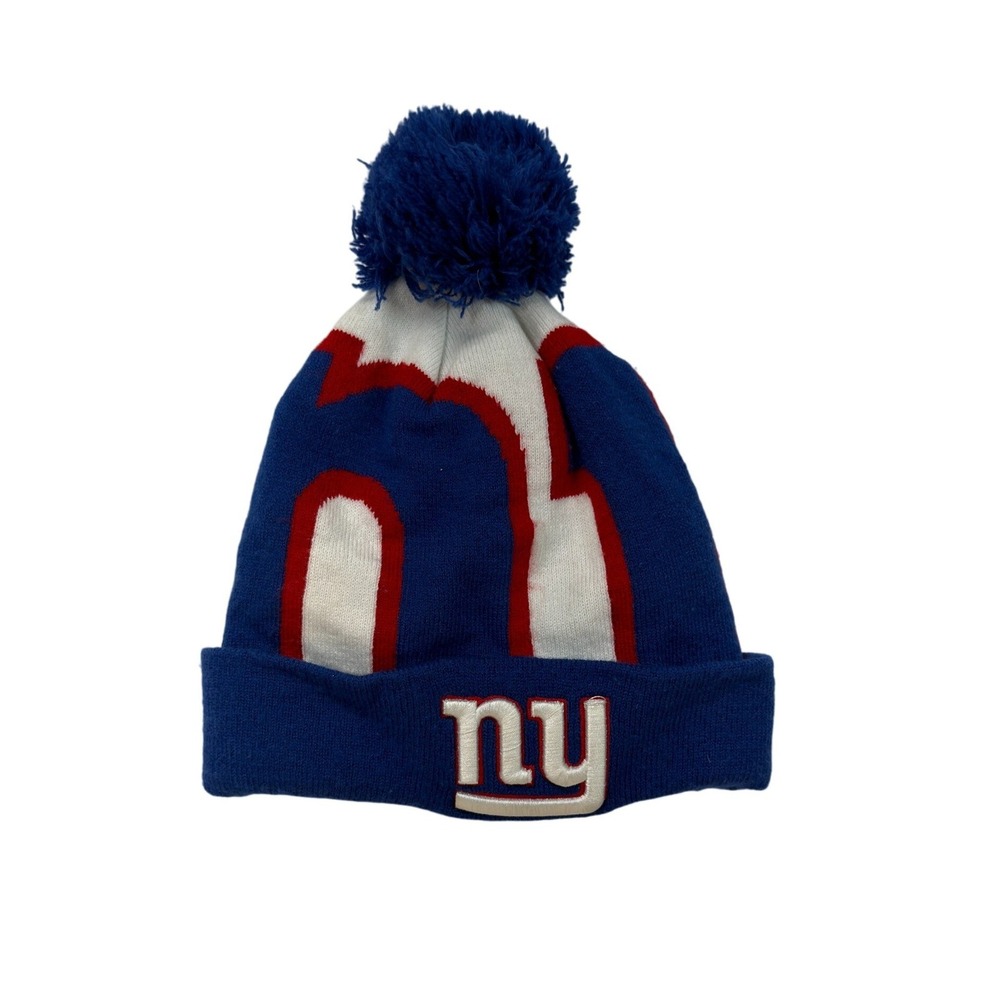 New Era NFL New York Giants Pom Pom Beanie Hat Blue White Red